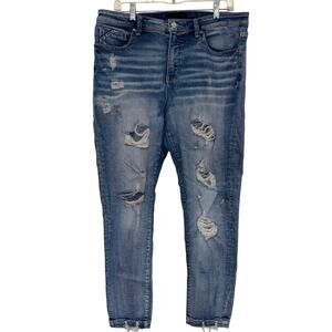 Buckle Black Fit No. 93 Ankle Crop Skinny Jeans Women’s 33 Distressed Raw Hem